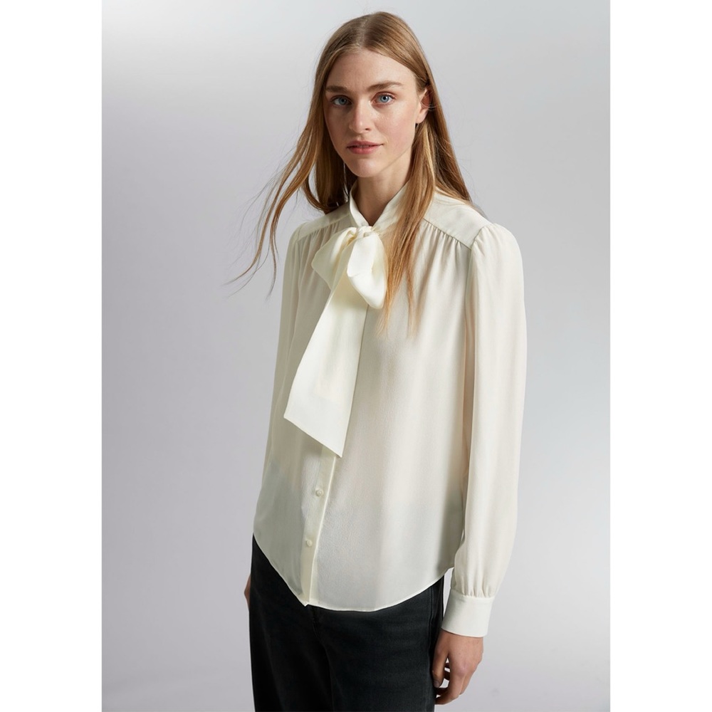 & Other Stories Neck Tie Silk Blouse